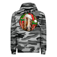 Slate Camo Belgian Horse  Christmas Premium Hoodie - LillyAllenDesigns