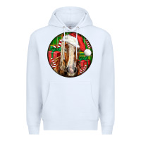 White Belgian Horse  Christmas Premium Hoodie - LillyAllenDesigns