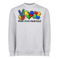 Heather Grey peace love  cure Heavyweight Sweatshirt - AdoDesignShop