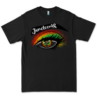 Black juneteenth eyelash cowgirl Premium Tee - CowGirlArtShop