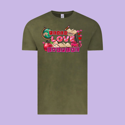 Valentine's Day Teach Love Inspire Vintage Tee Designed By Fadigitalartstudio