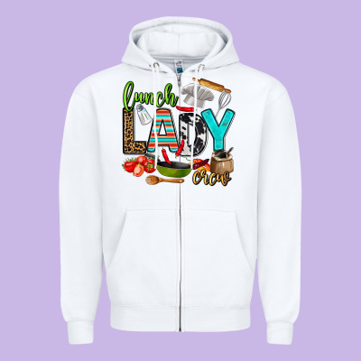 Lunch Lady Crew Zipper Hoodie Designed By Adodesignshop