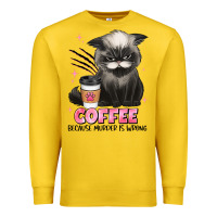 Lemon coffee because murder is wrong grumpy cat Premium Sweatshirt - JahusDesignShop