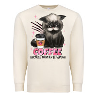Sandshell coffee because murder is wrong grumpy cat Premium Sweatshirt - JahusDesignShop