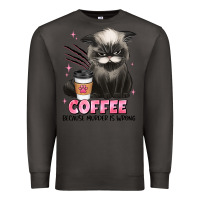 Smoke coffee because murder is wrong grumpy cat Premium Sweatshirt - JahusDesignShop