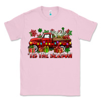 Bubblegum Pink tis the season christmas truck Classic Tee - CowGirlArtShop