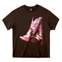 Chocolate Brown Cowgirl boots Heavy Core Tee - HowdyJamesFarm