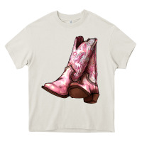 Cream Cowgirl boots Heavy Core Tee - HowdyJamesFarm