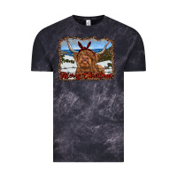 Cloud Black merry christmas highland cow with farm Vintage Tee - RanaPortraitStore