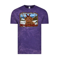 Cloud Purple merry christmas highland cow with farm Vintage Tee - RanaPortraitStore