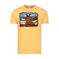 Vintage Mustard merry christmas highland cow with farm Vintage Tee - RanaPortraitStore
