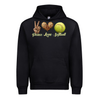 Black peace love softball Urban Hoodie - JahusDesignShop