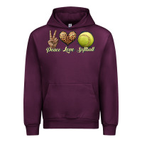 Mauve Wine peace love softball Urban Hoodie - JahusDesignShop