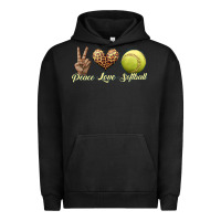 Pigment Black peace love softball Urban Hoodie - JahusDesignShop