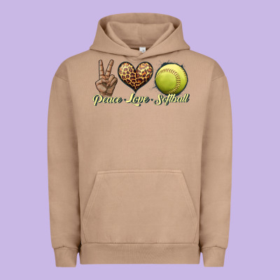 Peace Love Softball Urban Hoodie Designed By Jahusdesignshop