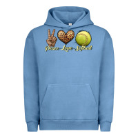 Pigment Pebble Blue peace love softball Urban Hoodie - JahusDesignShop