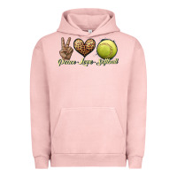 Pigment Salmon peace love softball Urban Hoodie - JahusDesignShop