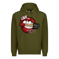 Army Green Love Bites Premium Hoodie - SublimationCraftShop