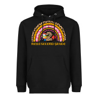Black back to school rainbow hello second grade Heavyweight Hoodie - AdoDesignShop