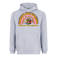 Heather Grey back to school rainbow hello second grade Heavyweight Hoodie - AdoDesignShop