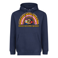 Navy back to school rainbow hello second grade Heavyweight Hoodie - AdoDesignShop