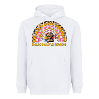 White back to school rainbow hello second grade Heavyweight Hoodie - AdoDesignShop