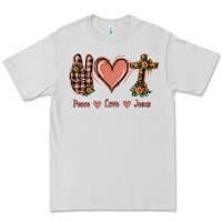 Dove Grey Peace Love Jesus Premium Tee - Jasminsmagicworld
