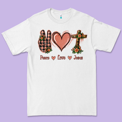 Peace Love Jesus Premium Tee Designed By Jasminsmagicworld