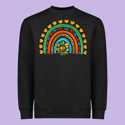 Autism Heart Ribbon Rainbow Heavyweight Sweatshirt Designed By Adodesignshop