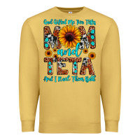 Antique Gold god gifted me two titles mom and teta and i rock t Premium Sweatshirt - JahusDesignShop