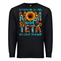 Black god gifted me two titles mom and teta and i rock t Premium Sweatshirt - JahusDesignShop