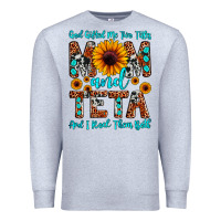 Heather Grey god gifted me two titles mom and teta and i rock t Premium Sweatshirt - JahusDesignShop