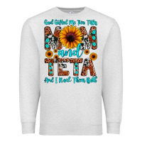 Oatmeal Heather god gifted me two titles mom and teta and i rock t Premium Sweatshirt - JahusDesignShop