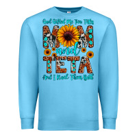 Ocean Blue god gifted me two titles mom and teta and i rock t Premium Sweatshirt - JahusDesignShop