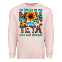 Pale Pink god gifted me two titles mom and teta and i rock t Premium Sweatshirt - JahusDesignShop