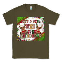 Army Green just a girl who loves reindeer Classic Tee - CowGirlArtShop