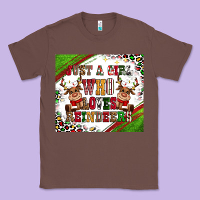 Just A Girl Who Loves Reindeer Classic Tee Designed By Cowgirlartshop