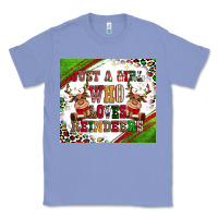 Colony Blue just a girl who loves reindeer Classic Tee - CowGirlArtShop