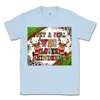 Dusty Blue just a girl who loves reindeer Classic Tee - CowGirlArtShop
