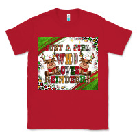 Red just a girl who loves reindeer Classic Tee - CowGirlArtShop