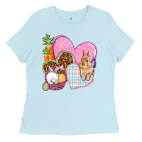 Baby Blue Easter hearts Easter Day Ladies Tee - HowdyJamesFarm