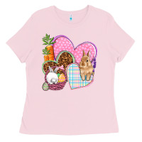 Bubblegum Pink Easter hearts Easter Day Ladies Tee - HowdyJamesFarm