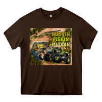 Chocolate Brown huntin fishin muddin Heavy Core Tee - TumblerDesignByShophia