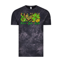 Cloud Black St. Patrick's Day Peace love luck Vintage Tee - OliviaCreatesArt
