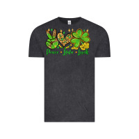 Vintage Black St. Patrick's Day Peace love luck Vintage Tee - OliviaCreatesArt