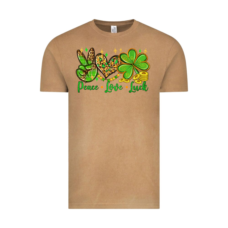 St. Patrick's Day Peace Love Luck Vintage Tee by OliviaCreatesArt | Teevron
