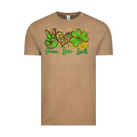 Vintage Coffee St. Patrick's Day Peace love luck Vintage Tee - OliviaCreatesArt