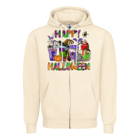 Sandshell happy halloween coffee cups Zipper Hoodie - AdoDesignShop