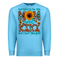 Ocean Blue god gifted me two titles mom and kiki and i rock t Premium Sweatshirt - JahusDesignShop