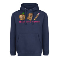 Navy teach love inspire leopard Heavyweight Hoodie - AdoDesignShop